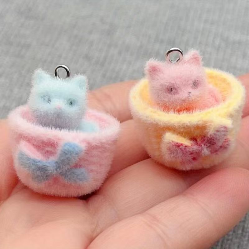 3D Printing Earrings - 4 colgantes de gato de resina