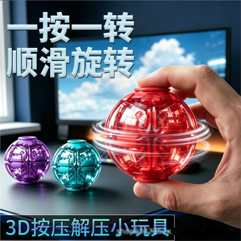 3D Printing Drawing - Pelota Antiestrés de Giro Suave, Diseño