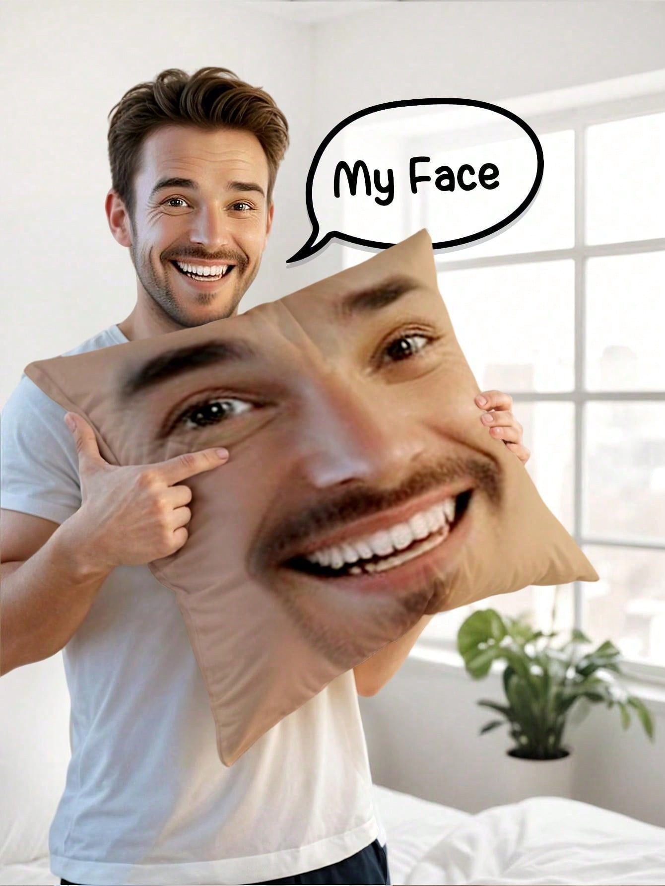 3D Printing Custom - 1 Almohada Cuadrada Personalizada con Foto,