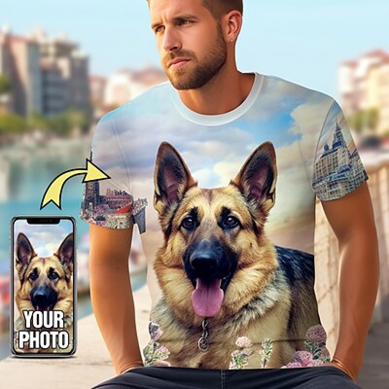 3D Printing Drawing - Camiseta personalizada para mascotas para hombres